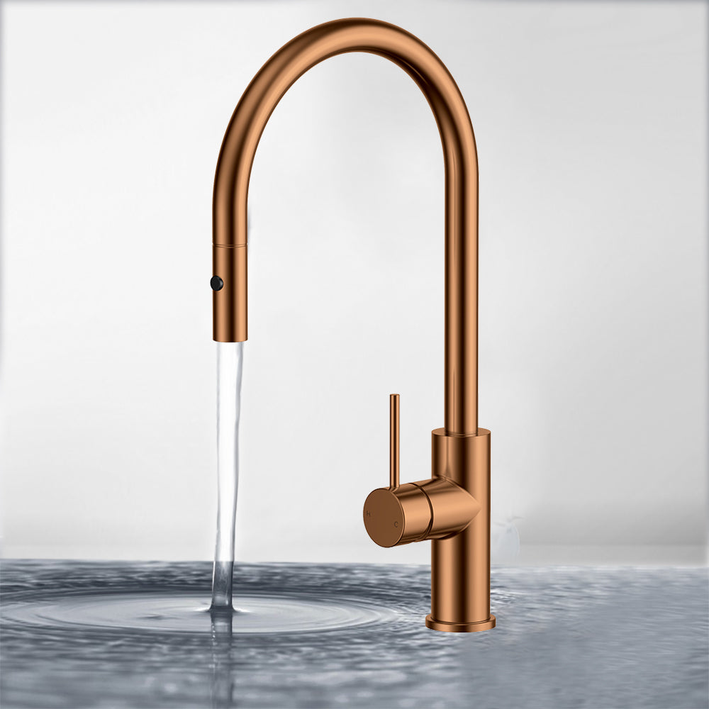 Otus Pull Out Sink Mixer Brush Copper PC1016SB-BC - Bathroom Hub