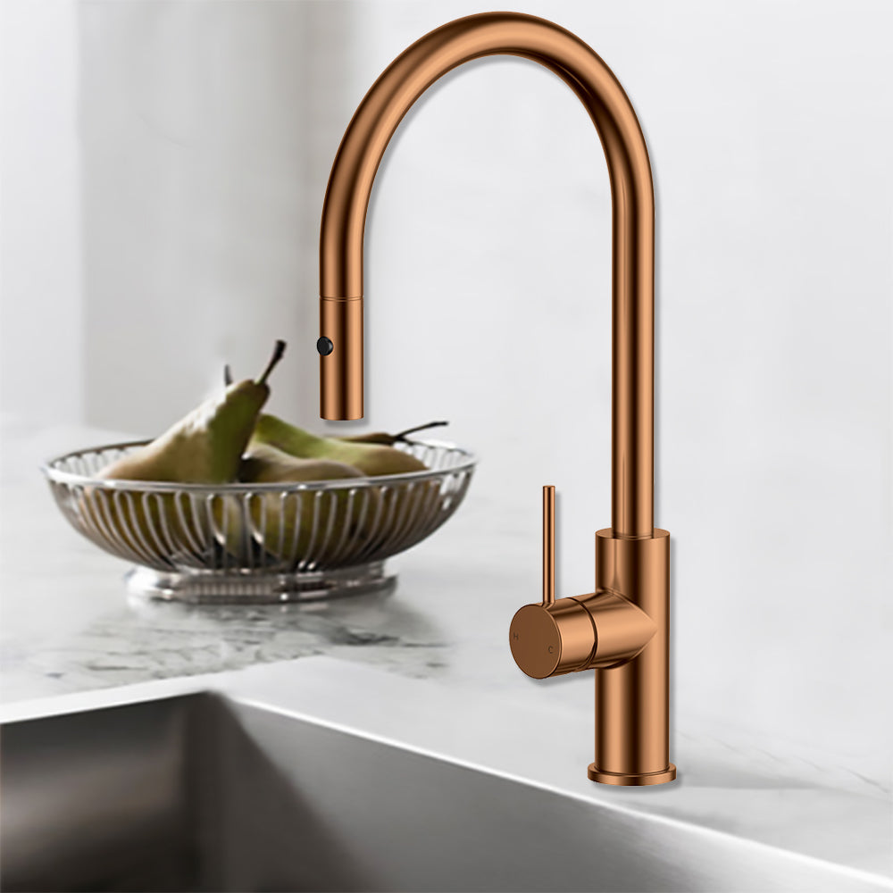 Otus Pull Out Sink Mixer Brush Copper PC1016SB-BC - Bathroom Hub