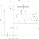 Otus Slimline SS Basin Mixer Gun Metal - PLC2001SS-GM