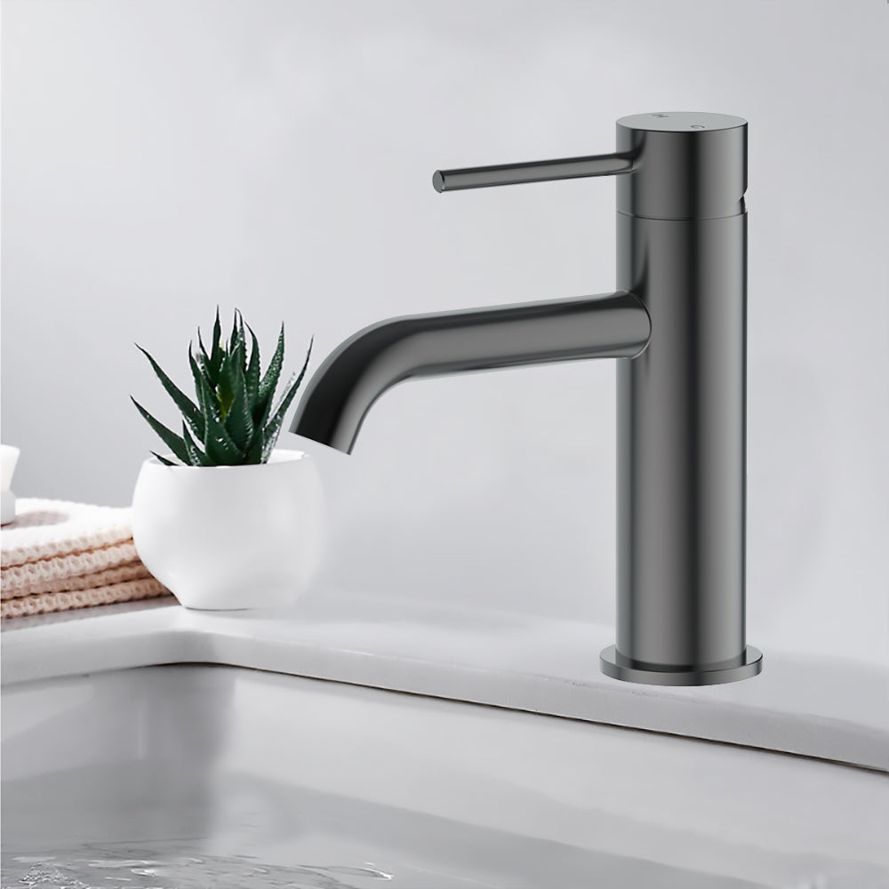 Otus Slimline SS Basin Mixer Gun Metal - PLC2001SS-GM - Bathroom Hub