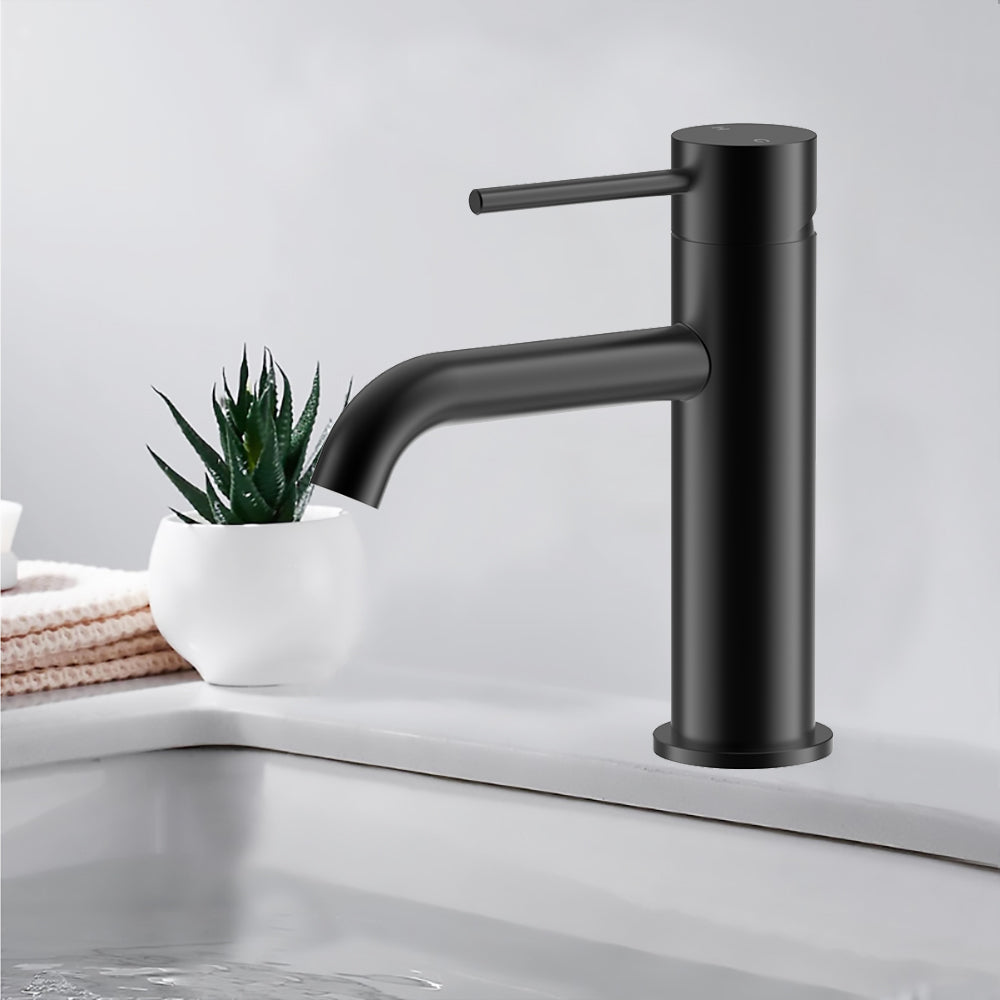 Otus Slimline SS Basin Mixer Matte Black - PLC2001SS-MB - Bathroom Hub