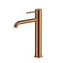 Otus Slimline SS Highrise Basin Mixer Brush Copper PLC2002SS-BC