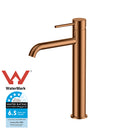 Otus Slimline SS Highrise Basin Mixer Brush Copper PLC2002SS-BC