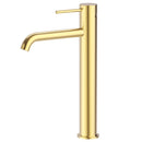 Otus Slimline SS Highrise Basin Mixer Brushed Gold PLC2002SS-BG