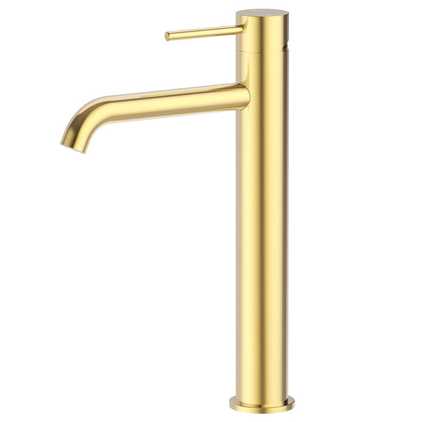 Otus Slimline SS Highrise Basin Mixer Brushed Gold