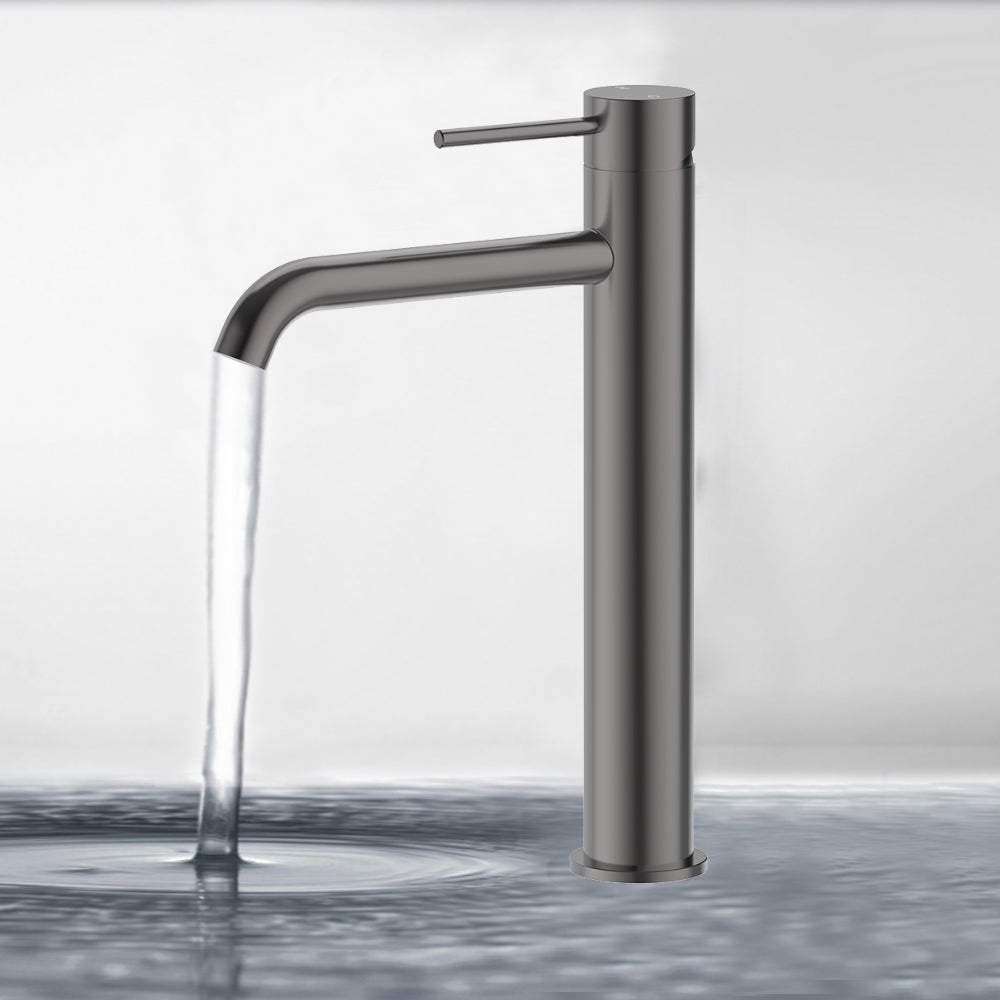 Otus Slimline SS Highrise Basin Mixer Gun Metal PLC2002SS-GM