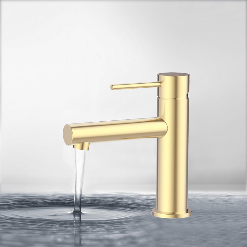 Otus Slimline Brushed Gold Basin Mixer - PLC2003SS-BG