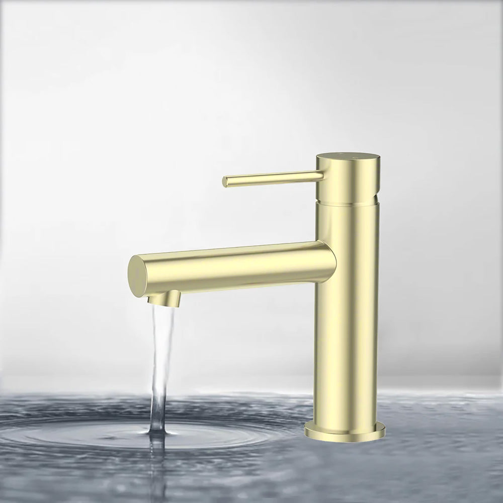 Otus Slimline SS Basin Mixer in French Gold - PLC2003SS-FG - Bathroom Hub
