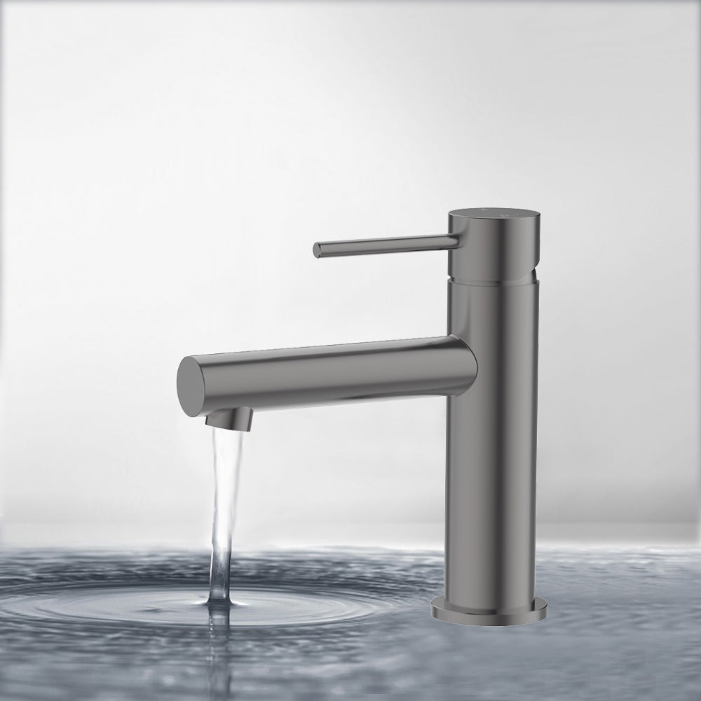 Otus Slimline SS Basin Mixer in Gun Metal PLC2003SS-GM - Bathroom Hub