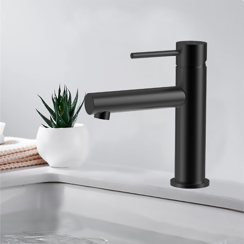 Otus Slimline SS Basin Mixer In Matt Black- PLC2003SS -MB - Bathroom Hub