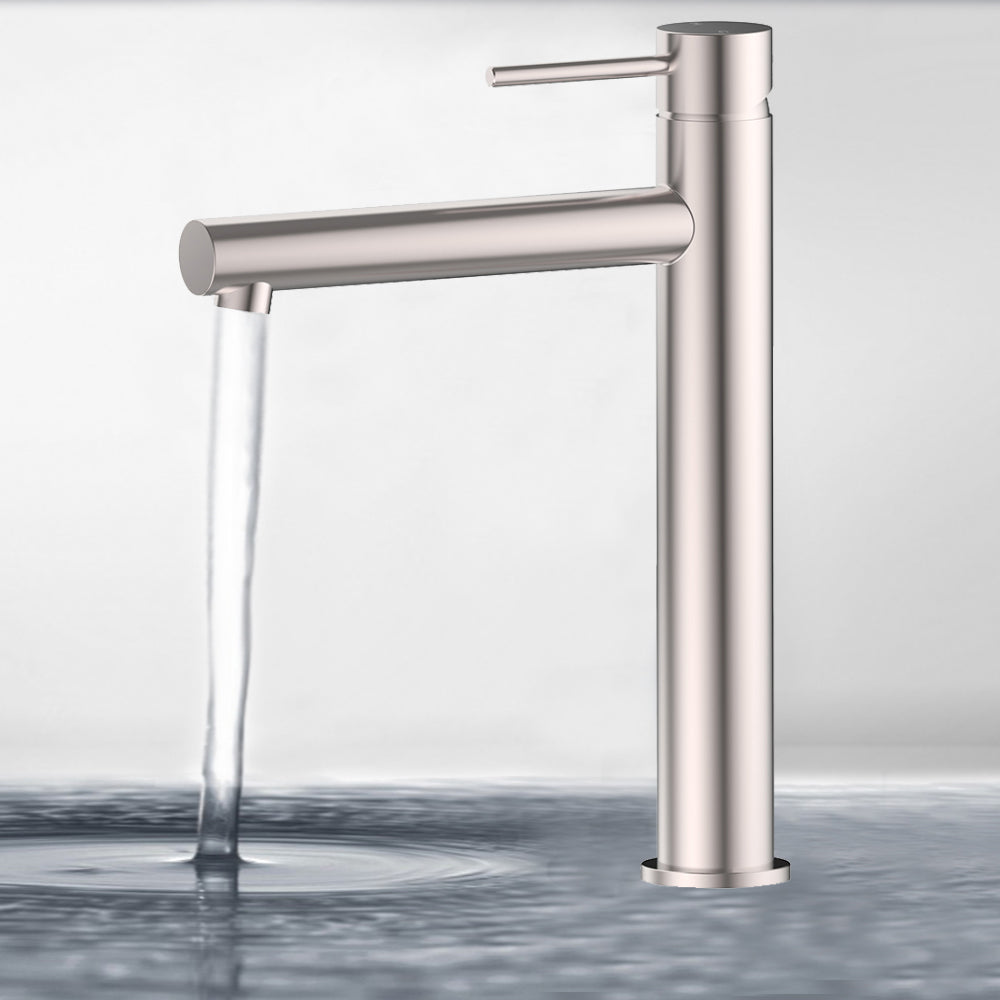 Otus Slimline SS Highrise Basin Mixer Stainless Steel PLC2004SS - Bathroom Hub