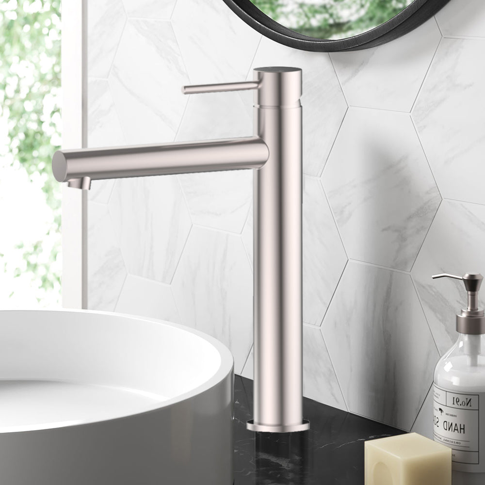 Otus Slimline SS Highrise Basin Mixer Stainless Steel PLC2004SS - Bathroom Hub