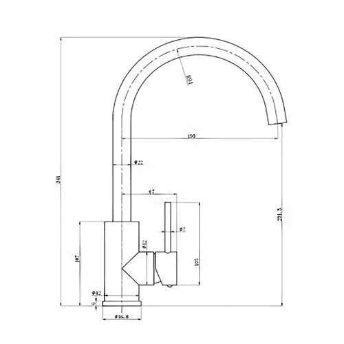 Otus Slimline Basin Mixer Matt Black PLC2005SS-MB - Bathroom Hub