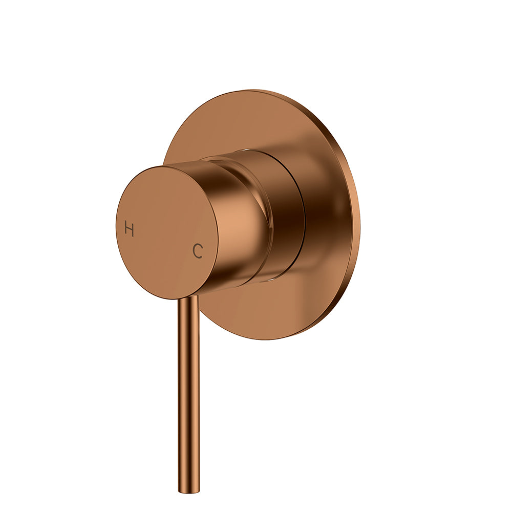 Otus Slimline SS Wall Mixer Trim Kits Brush Copper - PLC3001SS-TK-BC - Bathroom Hub