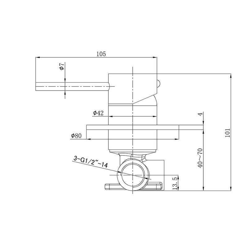 Otus Slimline SS Wall Mixer Trim Kits Brush Copper - PLC3001SS-TK-BC