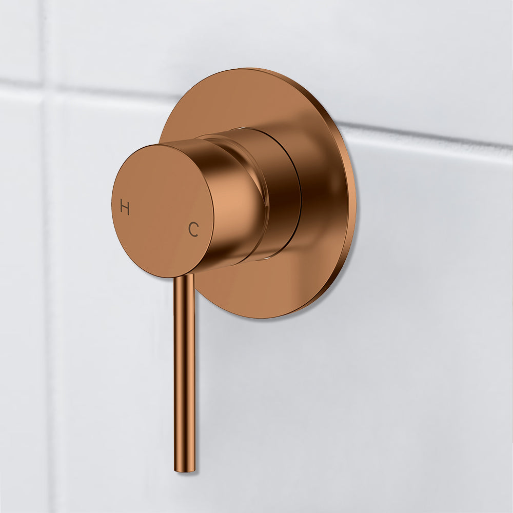 Otus Slimline SS Wall Mixer Trim Kits Brush Copper - PLC3001SS-TK-BC - Bathroom Hub
