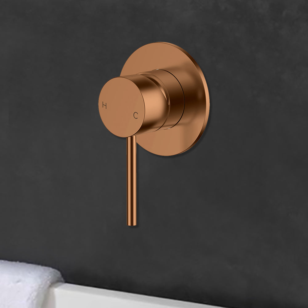 Otus Slimline SS Wall Mixer Trim Kits Brush Copper - PLC3001SS-TK-BC - Bathroom Hub