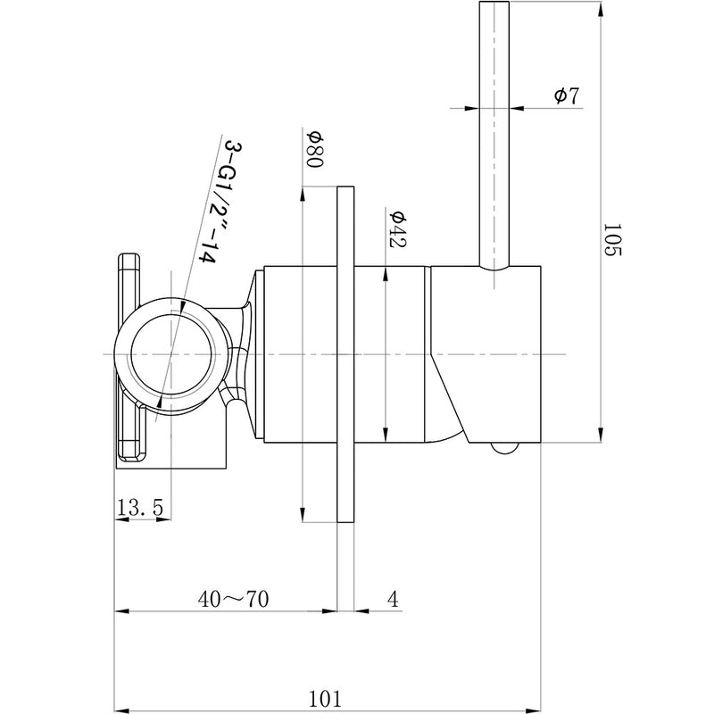 Otus Slimline SS Wall Mixer Rough-In Body PLC3001SS-BD