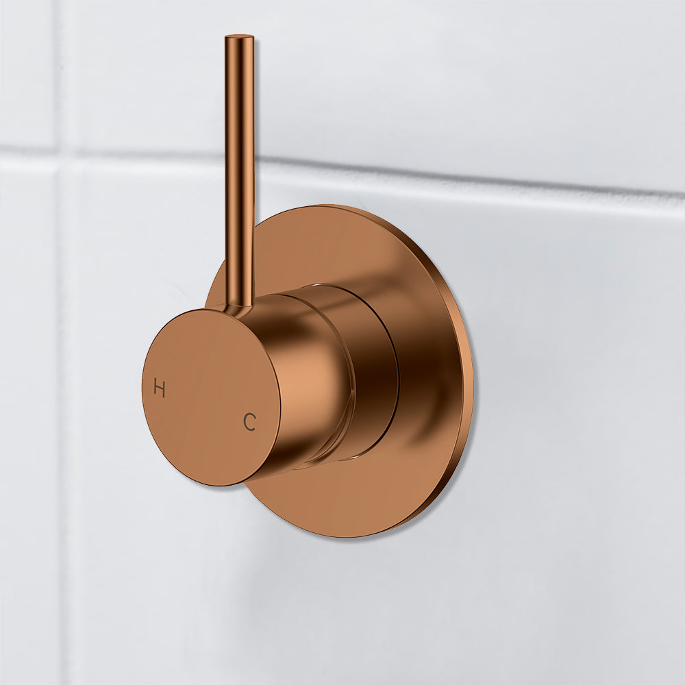 Otus Slimline Wall Mixer Level Up Trim Kits Brush Copper - PLC3001SS-LU-TK-BC - Bathroom Hub
