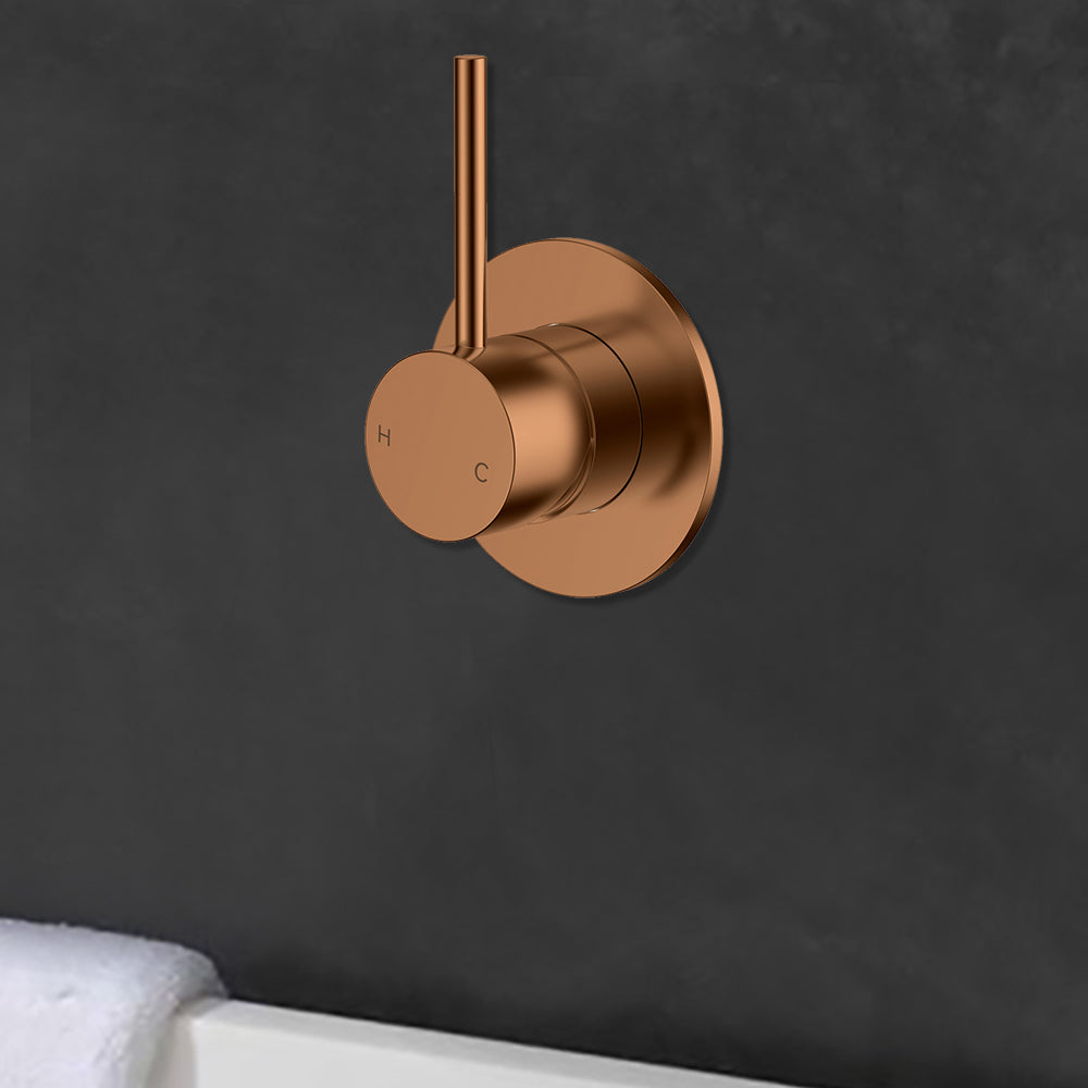 Otus Slimline Wall Mixer Level Up Trim Kits Brush Copper - PLC3001SS-LU-TK-BC - Bathroom Hub