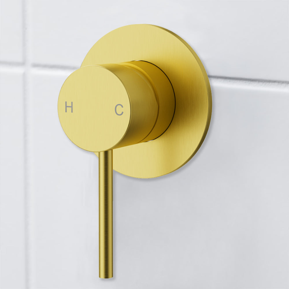 Otus Slimline SS Wall Mixer Trim Kits Brushed Gold-PLC3001SS-TK-BG - Bathroom Hub