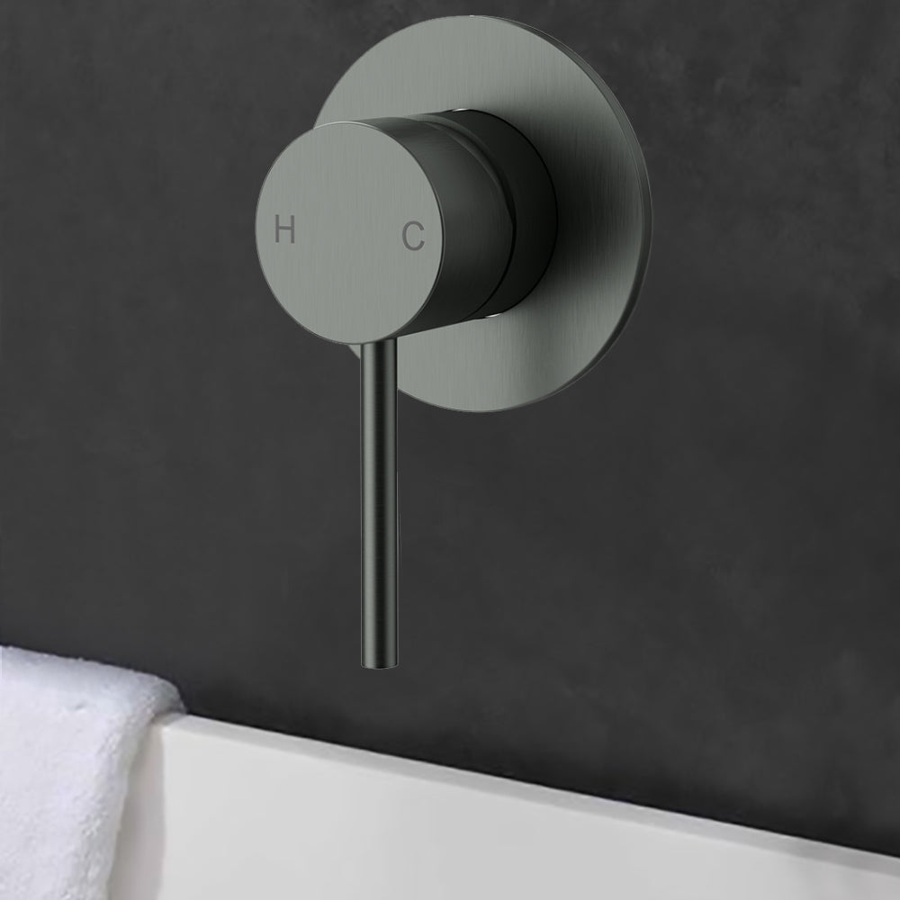 Otus Slimline SS Wall Mixer Trim Kits Gun Metal- PLC3001SS-TK-GM - Bathroom Hub