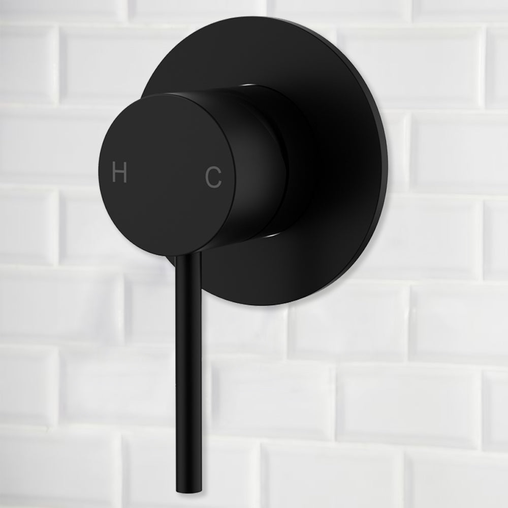 Otus Slimline SS Wall Mixer Trim Kits Matt Black- PLC3001SS-TK-MB - Bathroom Hub