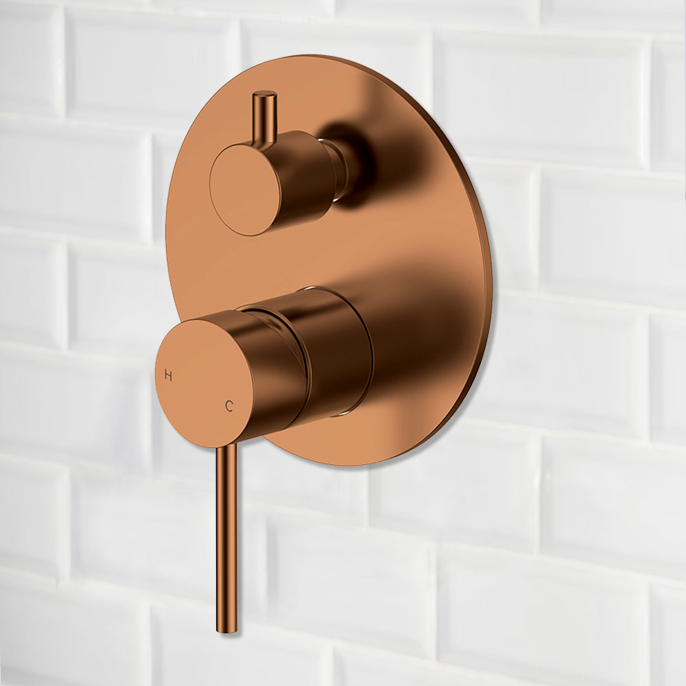 Otus Slimline SS Wall Diverter Mixer Trim Kits Brush Copper - PLC3002SS-TK-BC - Bathroom Hub