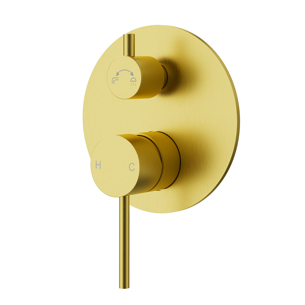 Otus Slimline SS Wall Diverter Mixer Trim Kits Brushed Gold- PLC3002SS-TK-BG - Bathroom Hub