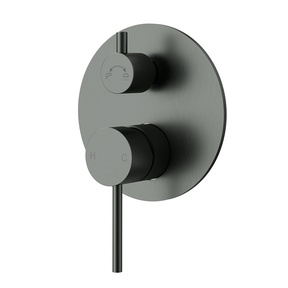 Otus Slimline SS Wall Diverter Mixer Trim Kits Gun Metal- PLC3002SS-TK-GM - Bathroom Hub