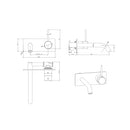 Otus Slimline Wall Basin Mixer Level Up Trim Kit Gunmetal PLC3003SS-LU-TK-GM