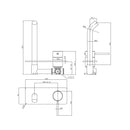 Otus Slimline Wall Basin Mixer Level Up Trim Kit Matt Black PLC3003SS-LU-TK-MB