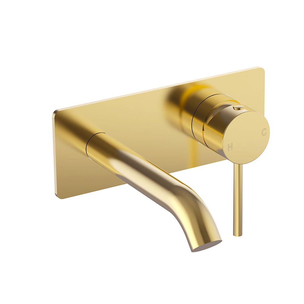 Otus Slimline SS Wall Basin Mixer Trim Kits Brushed Gold PLC3003SS-TK-BG - Bathroom Hub