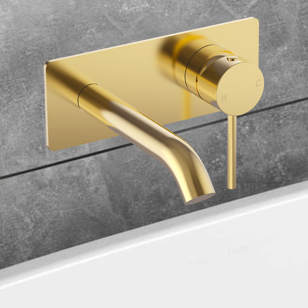 Otus Slimline SS Wall Basin Mixer Trim Kits Brushed Gold PLC3003SS-TK-BG - Bathroom Hub
