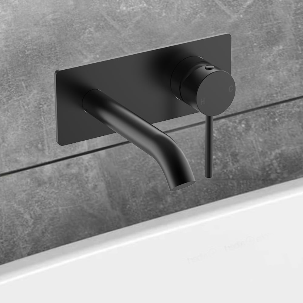 Otus Slimline SS Wall Basin Mixer Trim Kits Matt Black PLC3003SS-TK-MB - Bathroom Hub