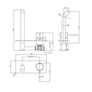 Otus Slimline SS Wall Basin Mixer Trim Kits Brush Bronze PLC3003SS-TK-BB