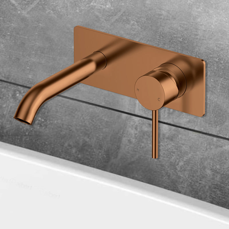 Otus Slimline SS Wall Basin Mixer Trim Kits Brush Copper PLC3003SS-TK-BC