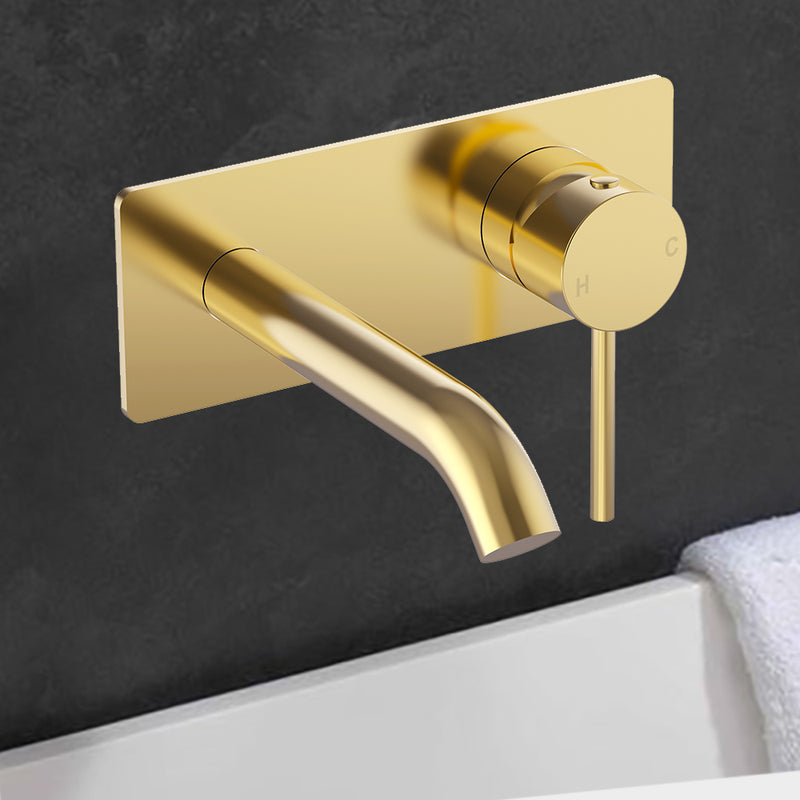 Otus Slimline SS Wall Basin Mixer Trim Kits Brushed Gold PLC3003SS-TK-BG