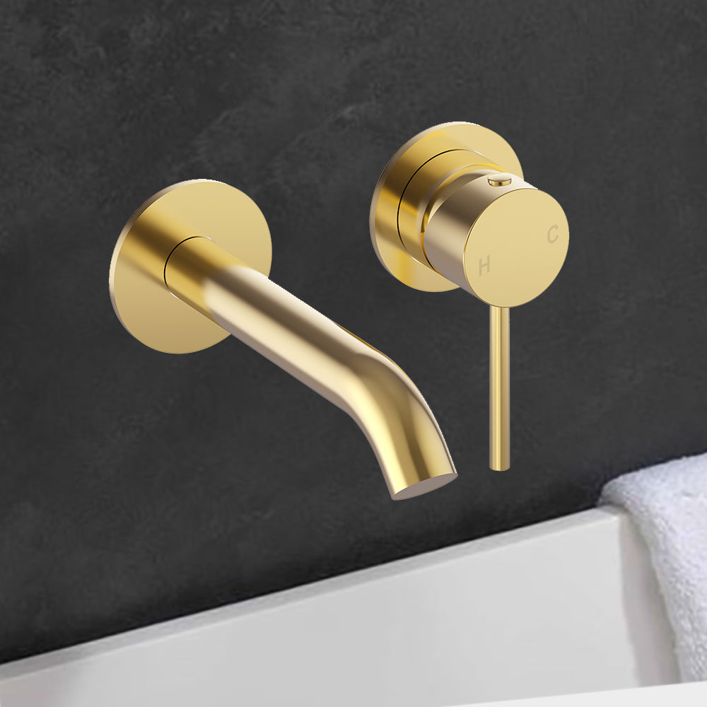 Otus Slimline SS Wall Basin Mixer Separate Trim Kit Brushed Gold PLC3004SS-TK-BG - Bathroom Hub