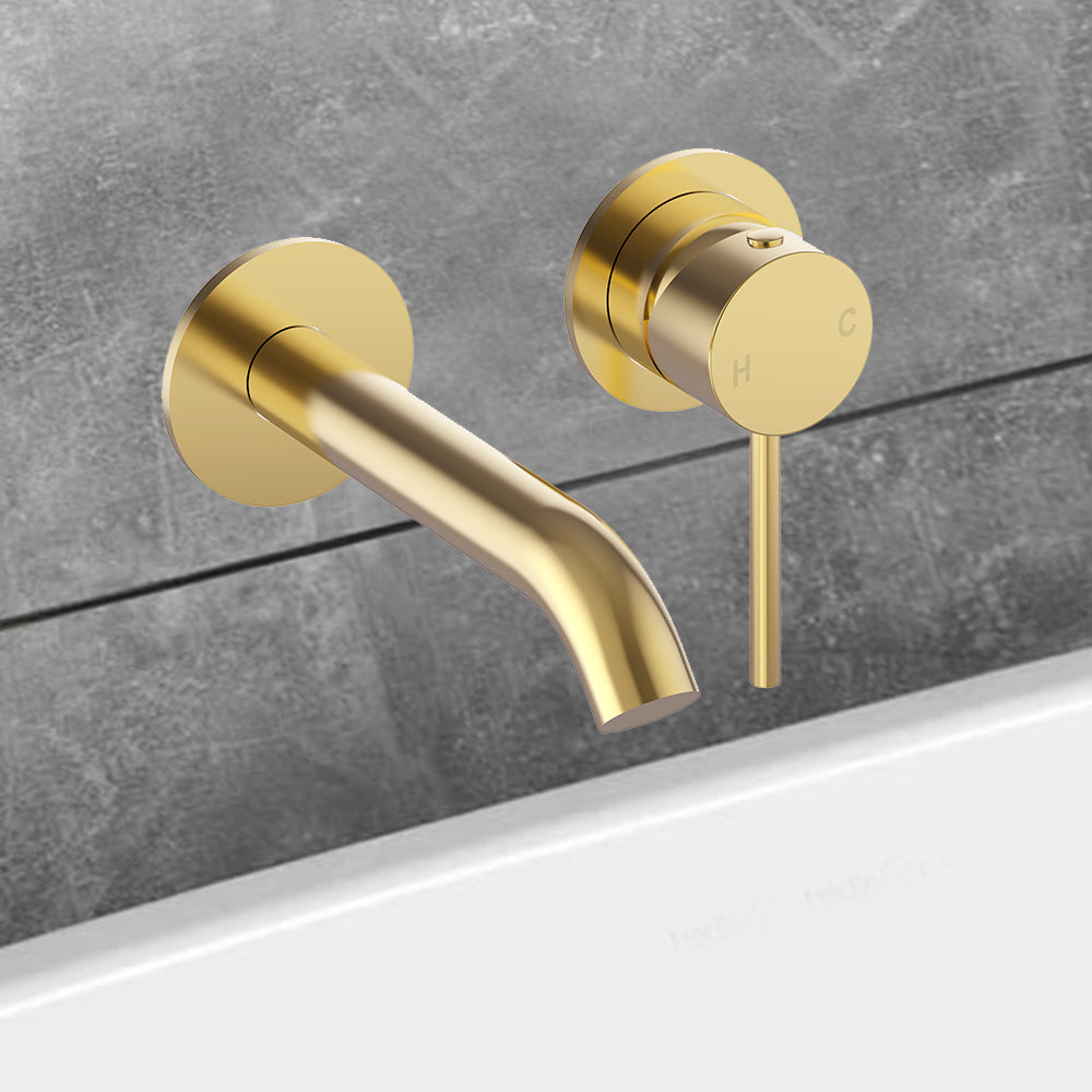 Otus Slimline SS Wall Basin Mixer Separate Trim Kit Brushed Gold PLC3004SS-TK-BG - Bathroom Hub