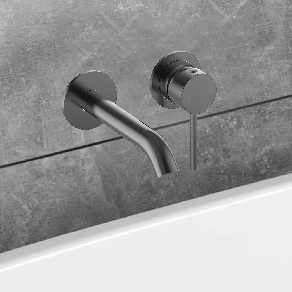 Otus Slimline SS Wall Basin Mixer Separate Trim Kit Gun Metal PLC3004SS-TK-GM - Bathroom Hub