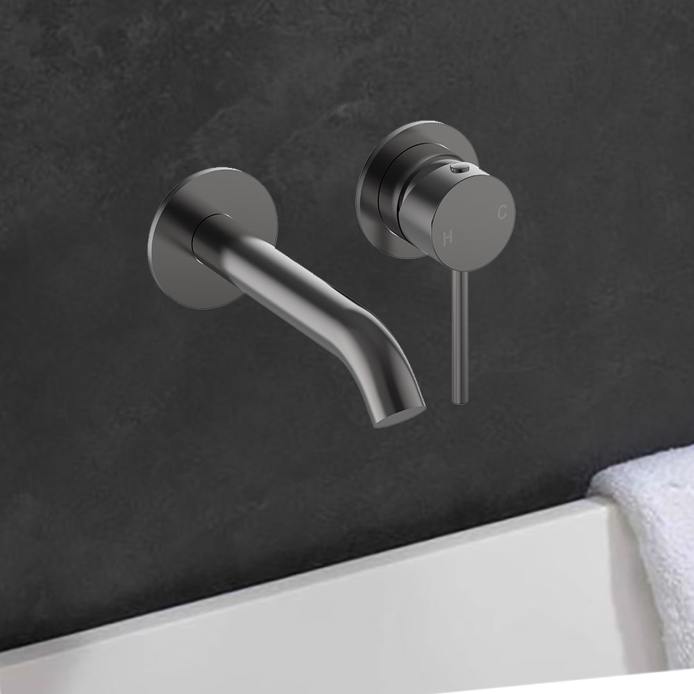 Otus Slimline SS Wall Basin Mixer Separate Trim Kit Gun Metal PLC3004SS-TK-GM - Bathroom Hub