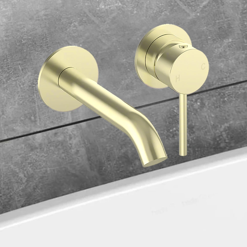 Otus Slimline SS Wall Basin Mixer Separate Trim Kit French Gold PLC3004SS-TK FG