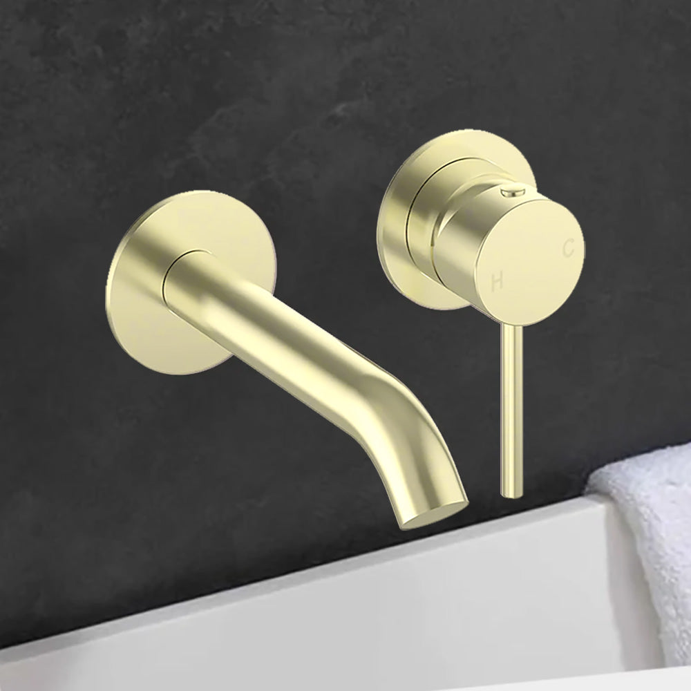 Otus Slimline SS Wall Basin Mixer Separate Trim Kit French Gold PLC3004SS-TK FG