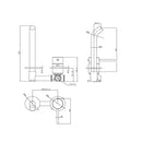 Otus Slimline SS Wall Basin Mixer Separate Trim Kit Brushed Nickel PLC3004SS-TK-BN