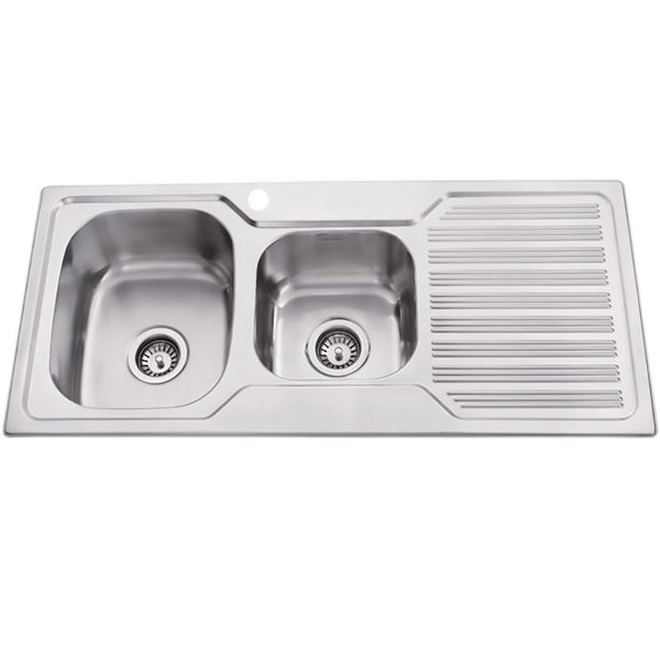 Eden 1 & 3/4 Bowl & Single Drainer Kitchen Sink 1080 x 480mm PN1080ALHB