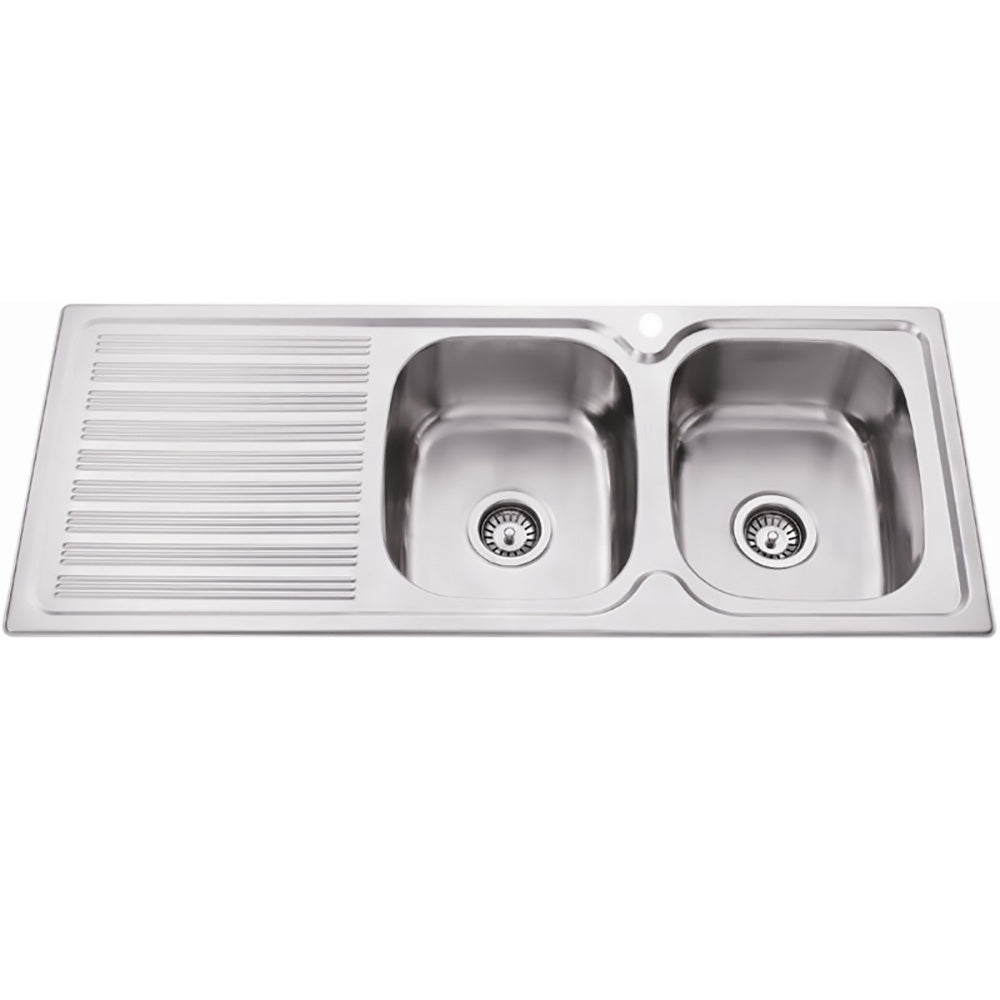 Eden Double Bowl & Single Drainer Kitchen Sink 1180 x 480mm PN1180ARHB - Bathroom Hub
