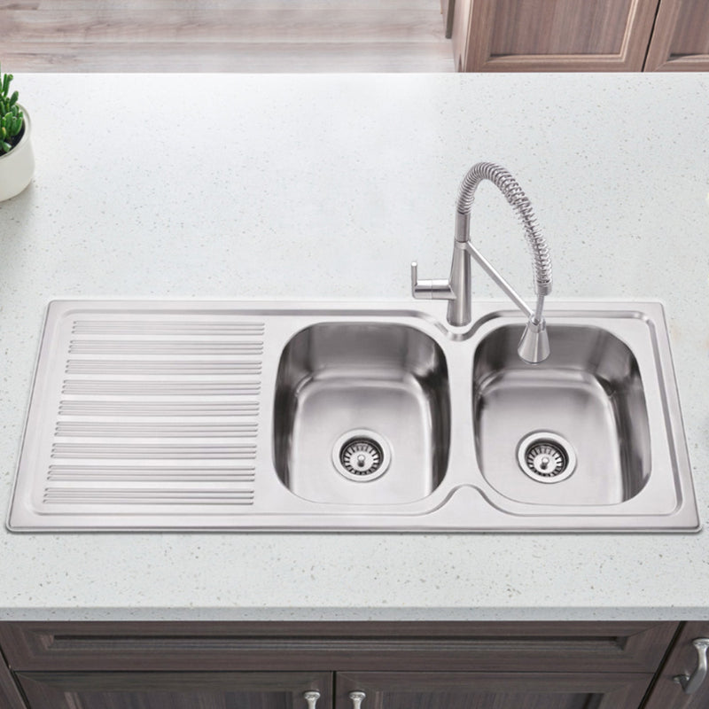 Eden Double Bowl & Single Drainer Kitchen Sink 1180 x 480mm PN1180ARHB