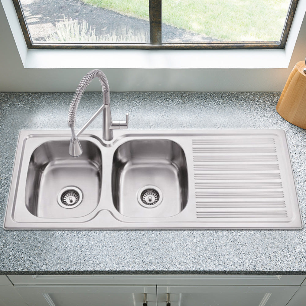 Eden Double Bowl & Single Drainer Kitchen Sink 1180 x 480mm PN1180LHB - Bathroom Hub