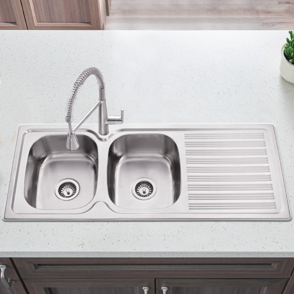 Eden Double Bowl & Single Drainer Kitchen Sink 1180 x 480mm PN1180LHB - Bathroom Hub